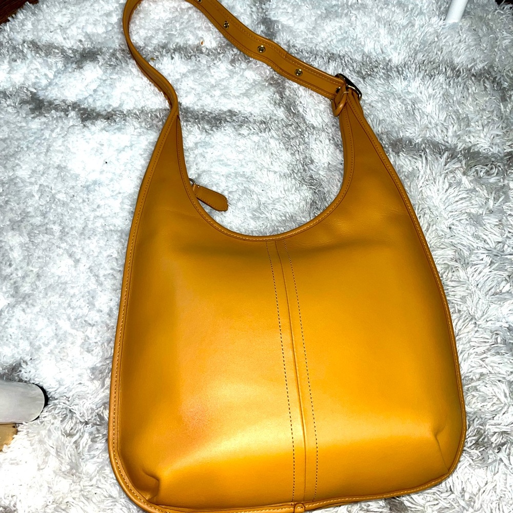 Coach Mustard Yellow Leather Shoulder Bag